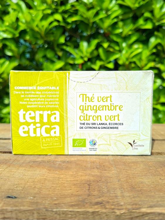 Thé vert gingembre - citron vert (20 sachets)