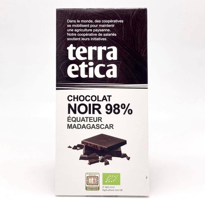 Chocolat noir 98% Équateur-Côte d'Ivoire 100gr