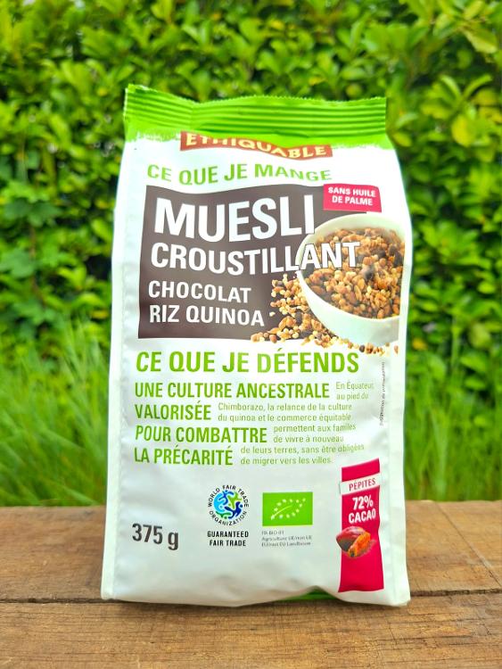 Muesli croustillant chocolat riz quinoa 375gr