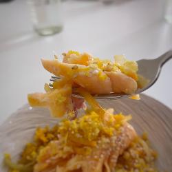La Tranche : Truite, patates douces, carottes et chou chinois
