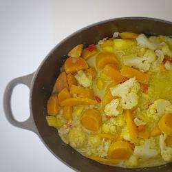 La Tranche : Curry chou-fleur carottes coco mangue
