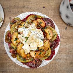 La Tranche : Carpaccio de tomates-pêches