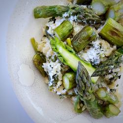 La Tranche : Risotto épinards-asperges