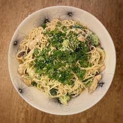 La Tranche : Spaghettis poulet citron brocoli