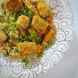 La Tranche : Riz sauté, tofu pané