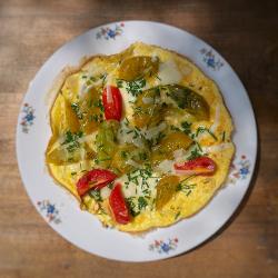 La Tranche : Omelette aux tomates